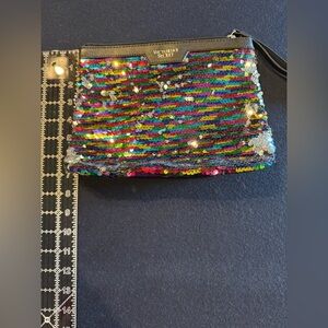 Victoria's Secret Colorful Sequin Accessory Makeup Bag